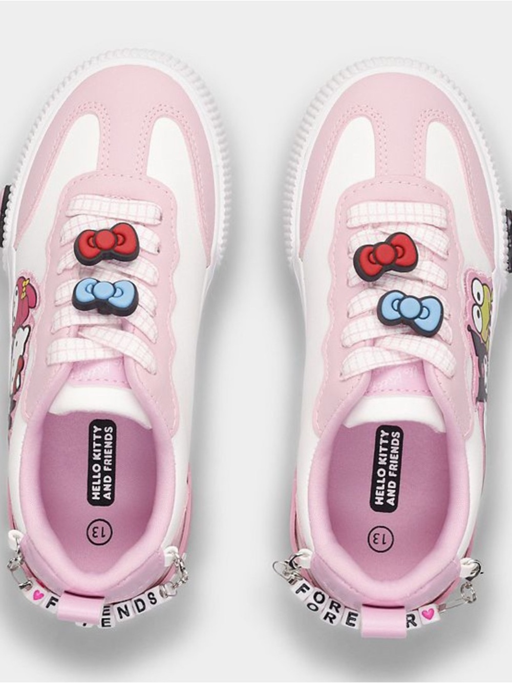 Hello Kitty Pink and White Kids Sneakers with Character Charms - Picture 4 of 4